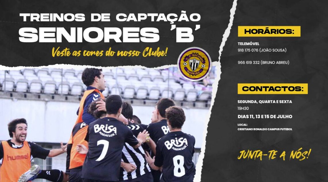 Treinos De Captação Para Seniores 'B' Na Próxima Semana - Clube ...